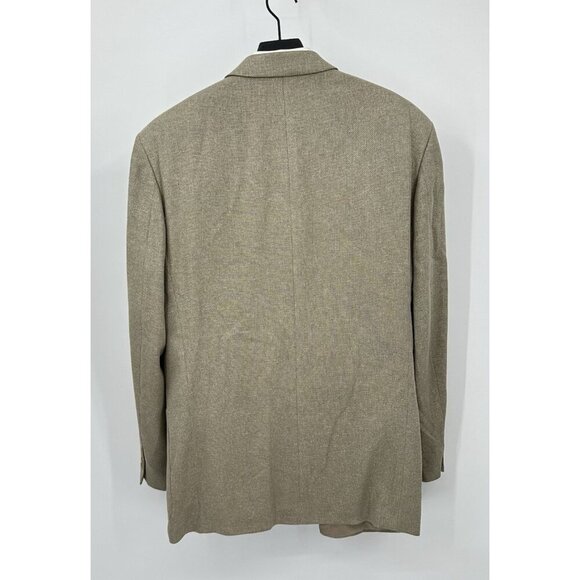 vintage 90s HUGO BOSS VINCENTE jacket blazer sport coat wool silk beige 42L - Picture 6 of 10